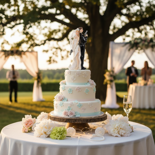 Cake topper bride and groom 15.5cm | Floristik24.ie