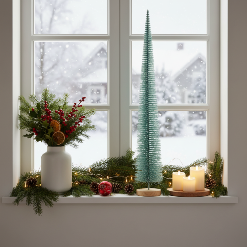 Product Artificial Christmas tree, decorative tree, delicate design with wooden base, 80cm