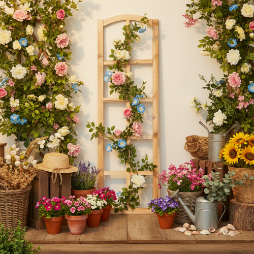 Wooden window frame as wall decoration 100cm | Floristik24.ie