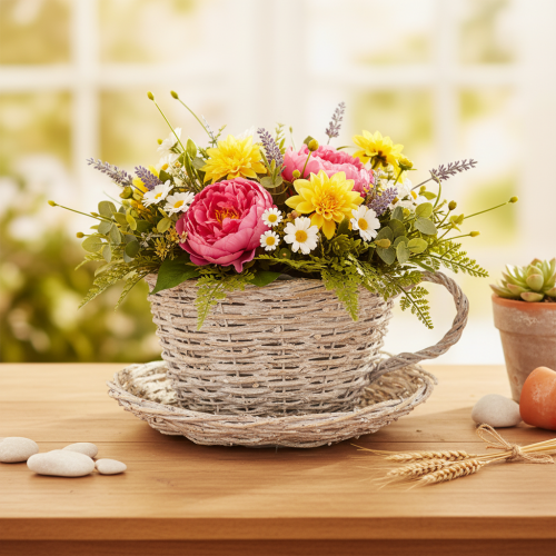 Product Basket cup with saucer decoration large table decoration 34cm