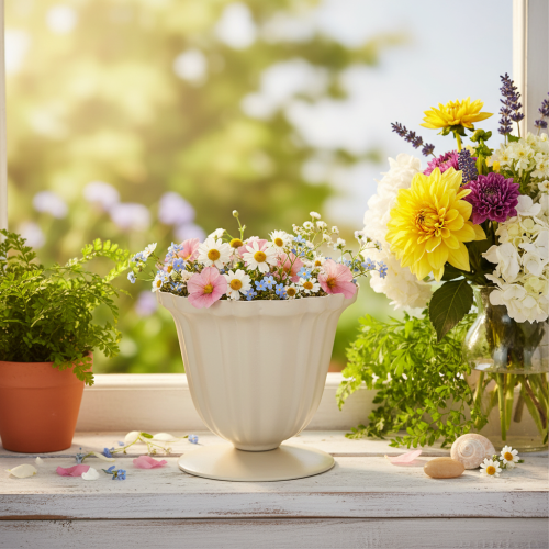 Decorative bowl, cream-colored trophy, small, 10cm | Floristik24.ie