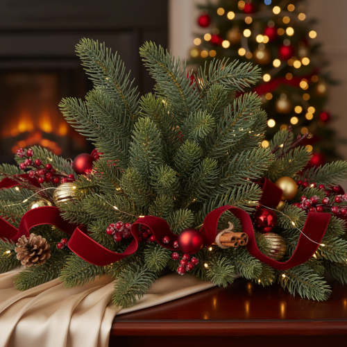 Artificial fir branch, festive window decoration, 50cm, 3 pieces | Floristik24.ie