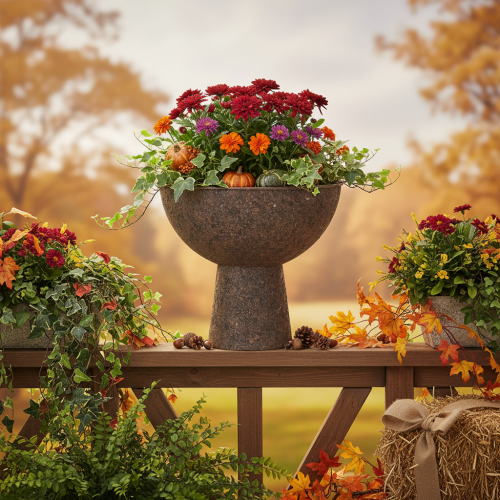 Round planter on a stand, modern plant pot, 25cm | Floristik24.ie