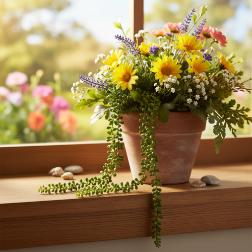 Artificial plant hanging garland succulent decoration living room | Floristik24.ie