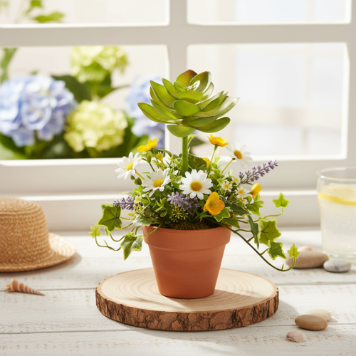 Artificial green succulent plant as decoration for creative arrangements | Floristik24.ie