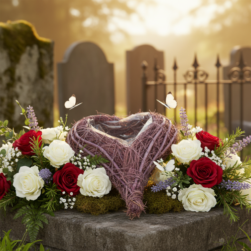 Plant heart with foil decoration for planting 24cm | Floristik24.ie