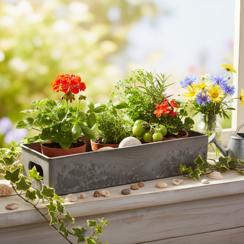 Compact rectangular tray, versatile use for decoration and planting, 23cm | Floristik24.ie