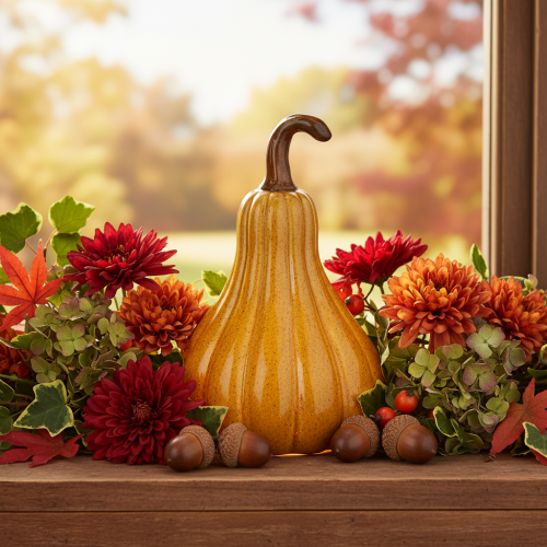 Decorative pumpkin for table decoration Halloween 18cm | Floristik24.ie