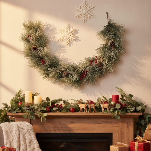 Artificial pine garland with cones | Floristik24.ie