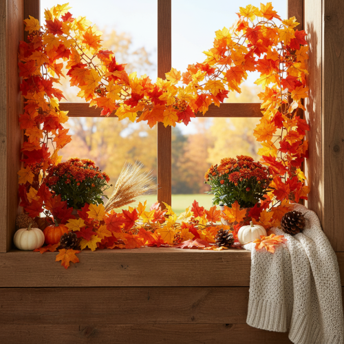Product Artificial maple leaf garland, autumn decoration, 170cm