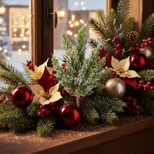 Artificially snow-covered pine branch for floral arrangements and Advent decorations, 40cm, 3 pieces | Floristik24.ie