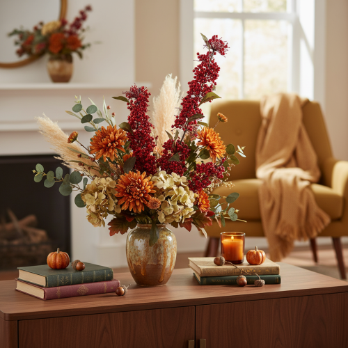 Artificial branch with red berries and leaves, 96cm | Floristik24.ie