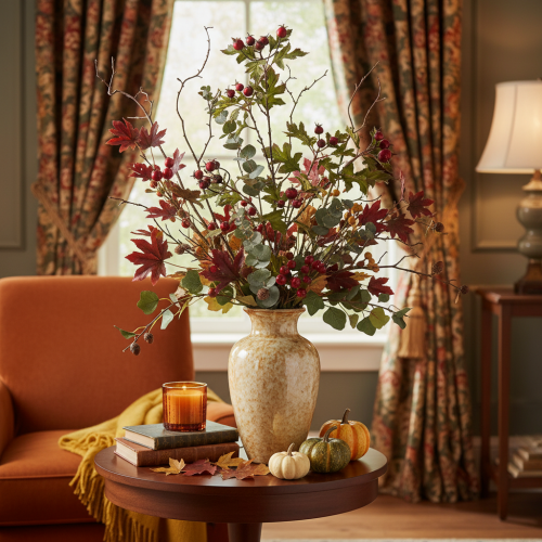 Product Artificial hawthorn branch with red berries, decoration, 110cm