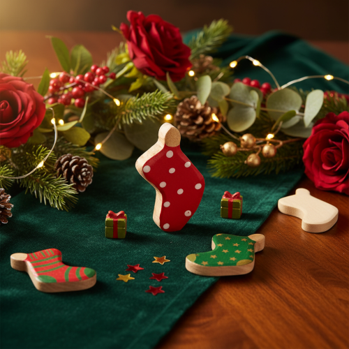 Polka dot socks, Christmas table decoration, 6cm, 8 pieces | Floristik24.ie