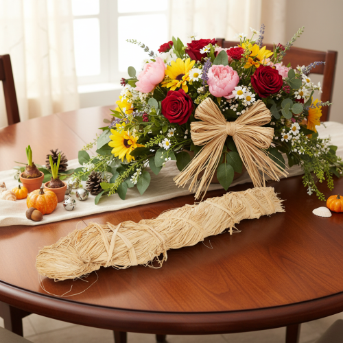 Product Natural raffia bundles for floristry and gift wrapping, 1kg