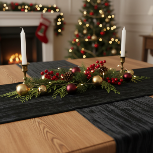 Decorative velvet ribbon as a table runner, roll 25cm x 2m | Floristik24.ie