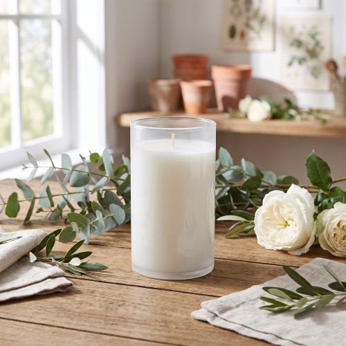Refill candle for grave light white H10cm 12 pcs | Floristik24.ie
