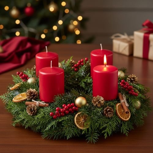 PURE pillar candle, natural wax candle for a cozy atmosphere at home, 9cm | Floristik24.ie