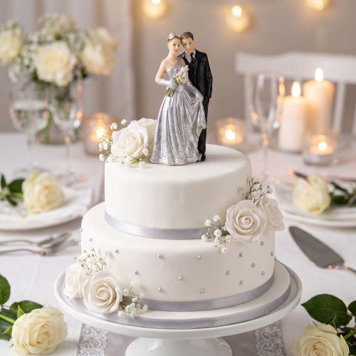 Silver wedding anniversary couple 10cm | Floristik24.ie