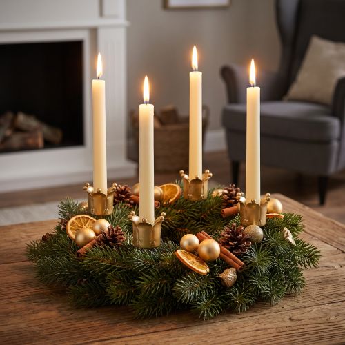 Candle holder crown golden, stick candle holder metal 4 pieces | Floristik24.ie