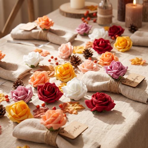 Foam Rose Ø4.5cm various colors 36 pcs | Floristik24.ie