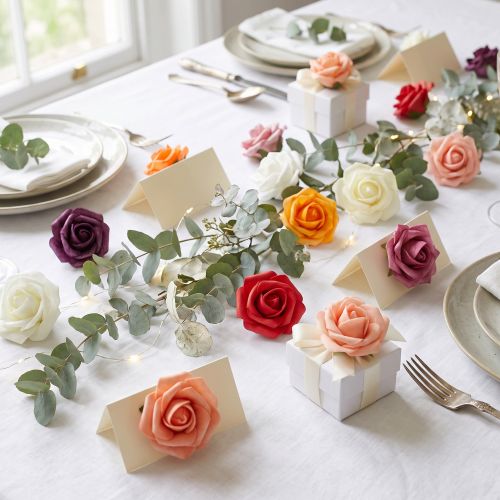Foam Rose Ø3.5cm various colours 48 pcs | Floristik24.ie