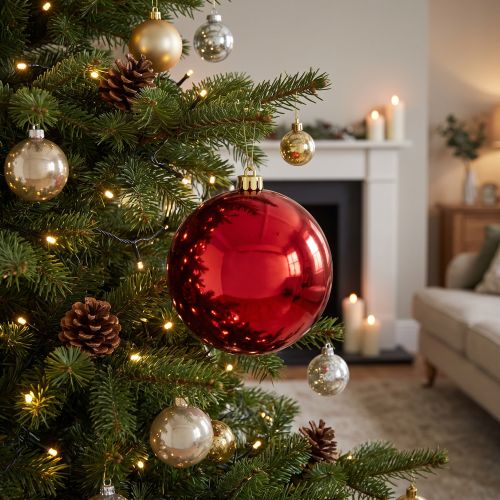Christmas ball medium plastic red 20cm | Floristik24.ie