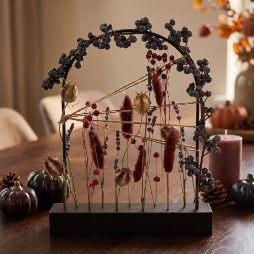 Dried flowers Wooden strip Flower strip Dried flowers arch 25×20cm | Floristik24.ie