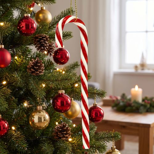 Candy cane food dummy, red and white, for hanging decoration | Floristik24.ie
