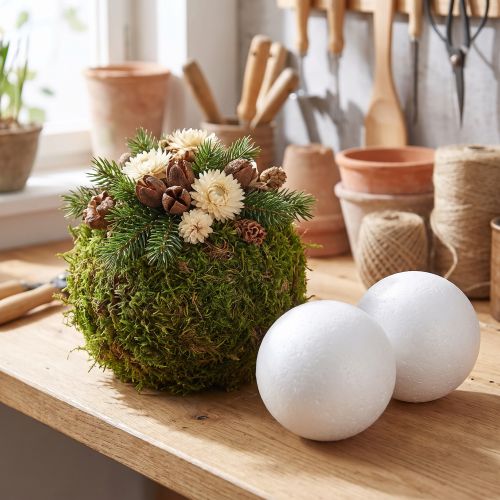 Styrofoam ball Ø10cm white 5 pcs | Floristik24.ie
