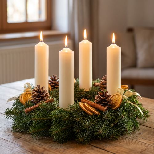 Pillar Candle White Cream Candle Decoration 120mm/Ø21mm 6 Pcs | Floristik24.ie