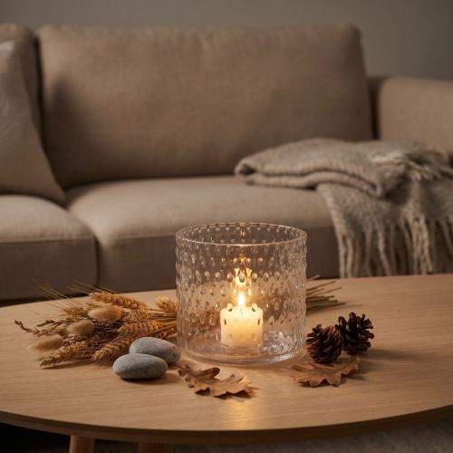 Lantern glass, tealight holder glass, candle glass Ø11.5cm H9.5cm | Floristik24.ie