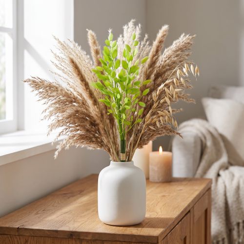 Artificial Grasses Decoration Quaking Grass Green 47cm Bunch of 3pcs | Floristik24.ie
