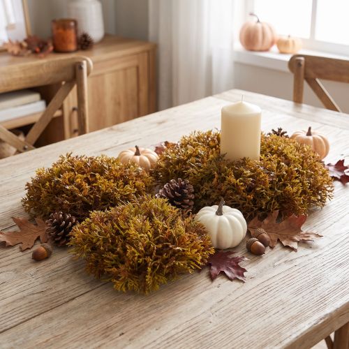 Artificial Moss Decoration Brown – Moss Cushion 10/12/14cm 3 pcs | Floristik24.ie