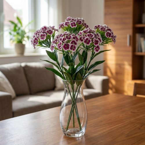 Bearded Carnation Artificial Flower Purple White Carnation 52cm | Floristik24.ie