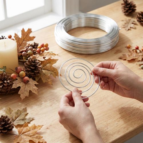 Aluminum wire 2mm silver 60m 500g - craft wire, florist wire, model making, jewelry design | Floristik24.ie