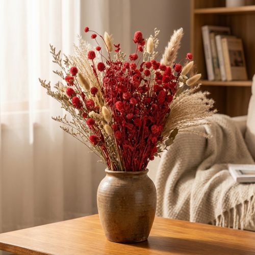 Product Globe amaranth (Gomphrena globosa), red, dry, 45cm, 100g