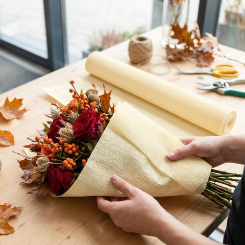 Florist crepe paper champagne 50x250cm | Floristik24.ie