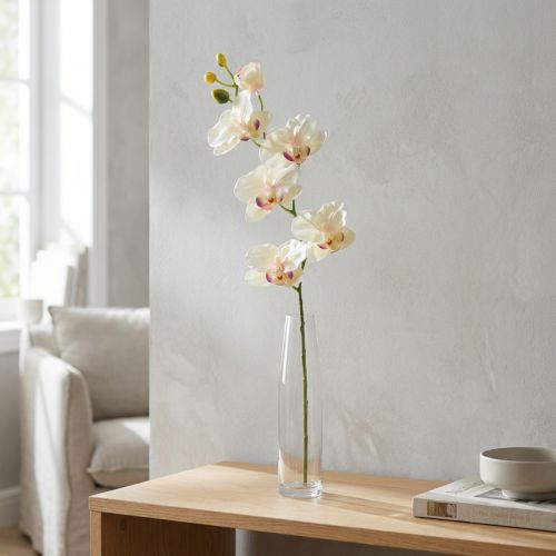 Orchid Phalaenopsis artificial 6 flowers cream pink 70cm | Floristik24.ie