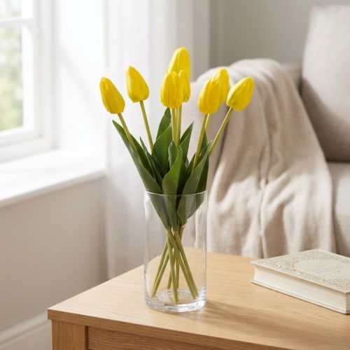 Artificial tulip flowers for realistic spring decoration in living room or office, 40cm, 7 pieces | Floristik24.ie