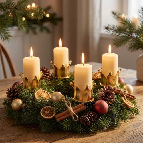 Candle Holder Crown Gold 4 Pcs | Floristik24.ie