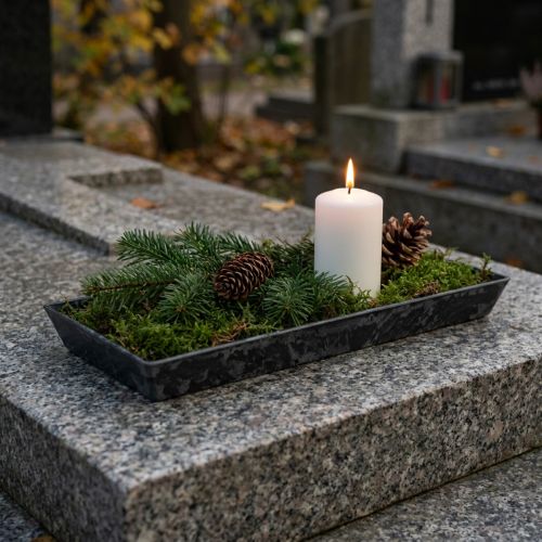 Decorative tray anthracite 27cm x 12cm | Floristik24.ie