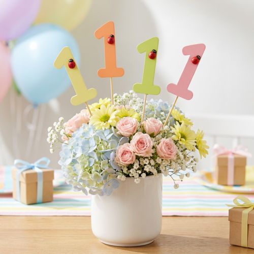 Product Number plug birthday 1 flower plug wood 27,5cm 16 pcs