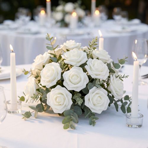 Foam Rose Ø4.5cm white 36 pcs | Floristik24.ie