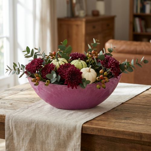 Pink Plastic Decorative Bowl – 39cm x 13cm | Floristik24.ie
