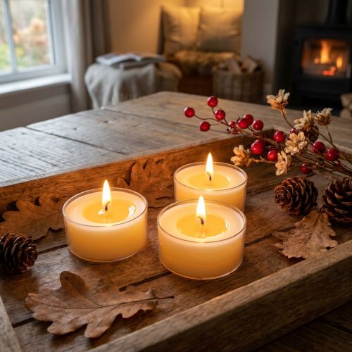 Pure Nature Lights tealights, 10-hour burning time, rapeseed wax candles, 8 pieces | Floristik24.ie