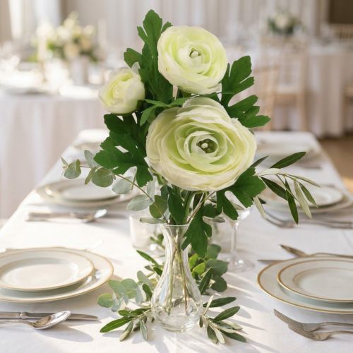 Artificial flowers Ranunculus artificial garden flowers white 34cm | Floristik24.ie