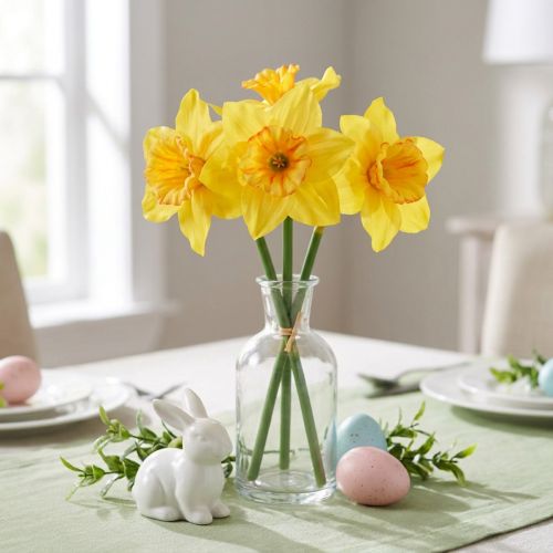 Narcissus Decoration Artificial Flowers Yellow Daffodils 38cm 3 Pcs | Floristik24.ie