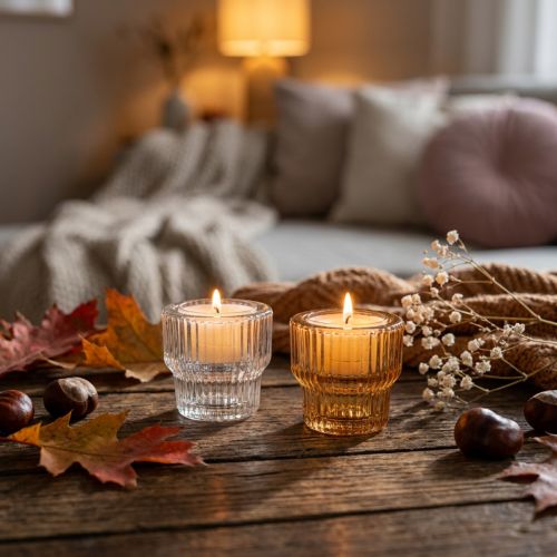 Tealight glass tealight holder tinted glass Ø5.5cm H5cm 2pcs | Floristik24.ie