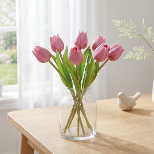 Flower Decoration Tulips Artificial Flowers Purple 20cm 6 Pcs | Floristik24.ie